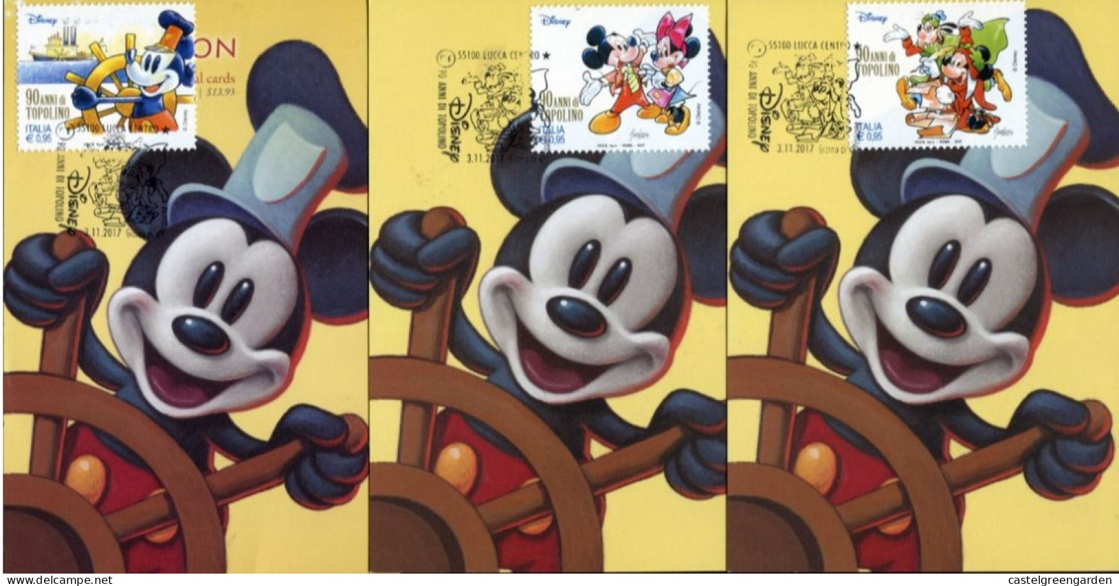 X0097 Italia, 3 Maximum Walt Disney, 2017 Postmark Of Lucca, Comics BD - Cómics