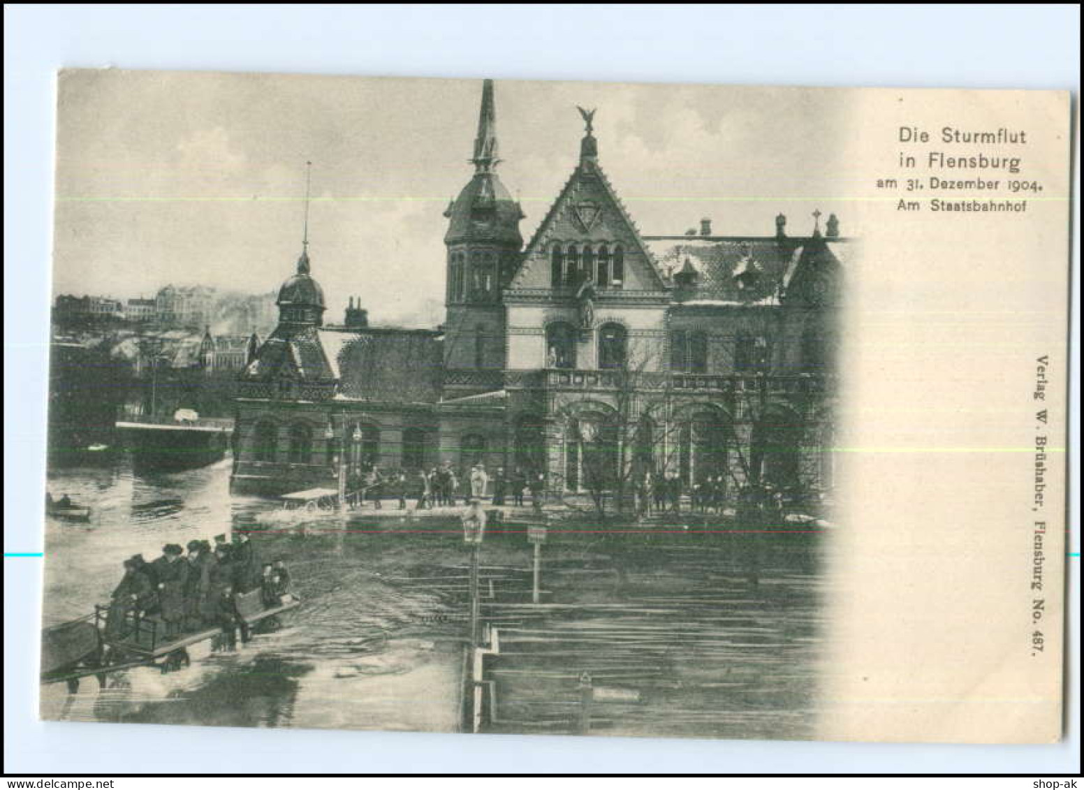 U6680/ Flensburg  Sturmflut Hochwasser Staatsbahnhof 1904 AK - Flensburg