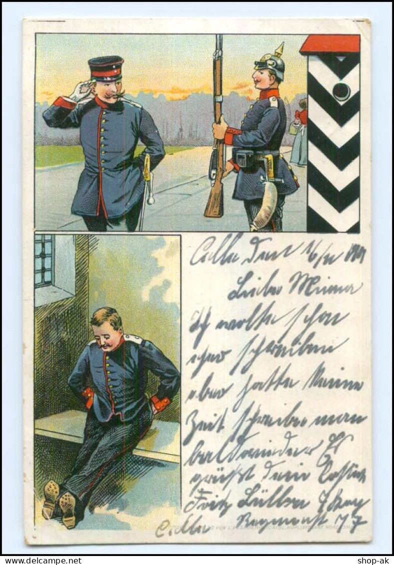 U6581/ Soldat Hält Wacher Litho Ak 1905 - Autres & Non Classés