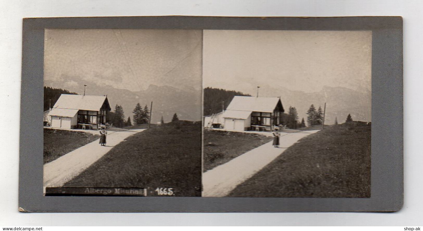 AK-1355/ Albergo Misurina Südtirol Italien Stereofoto Ca.1905  - Unclassified