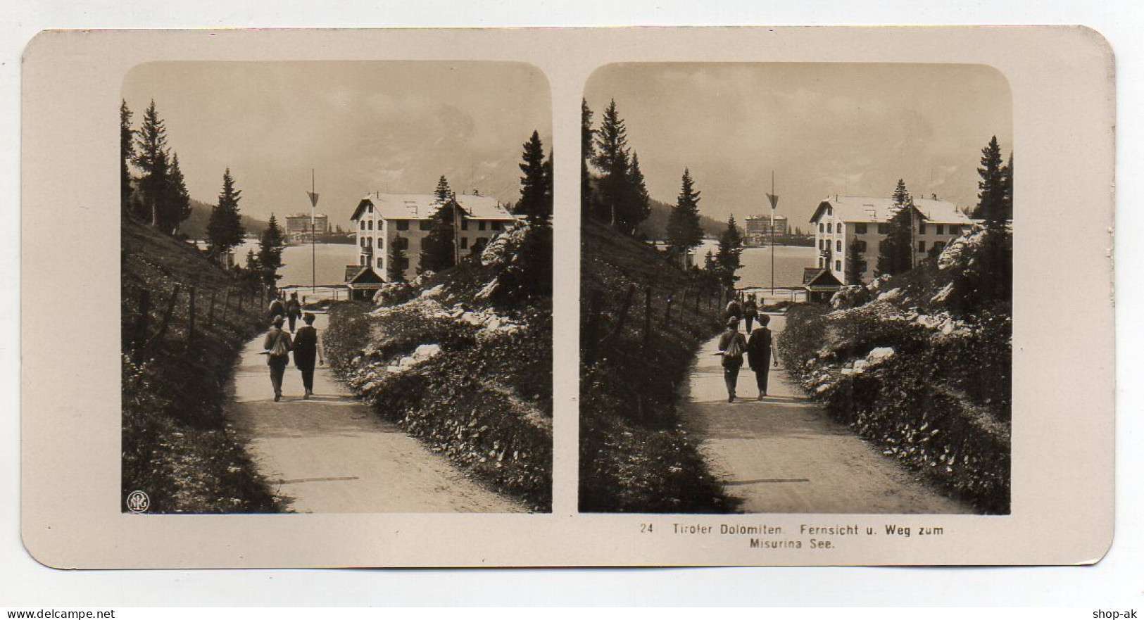 AK-1379/ Weg Zum Misurina-See Dolomiten Südtirol  Italien NPG Stereofoto Ca.1905 - Sin Clasificación