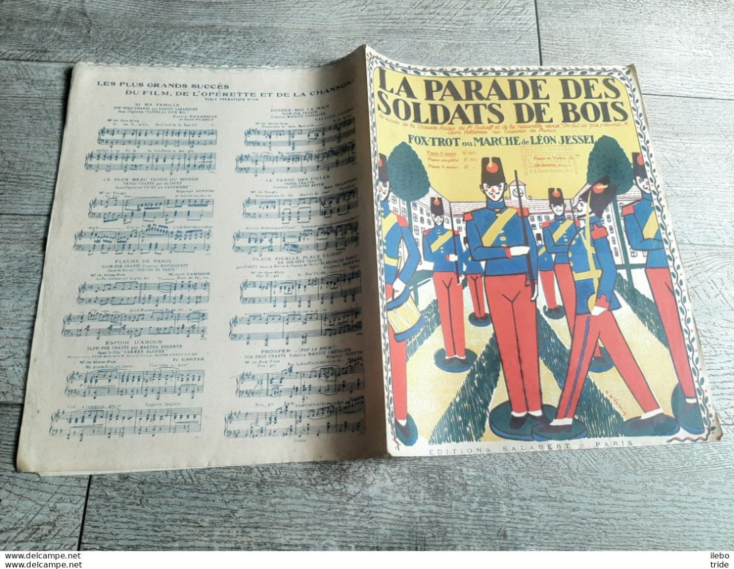 Partition La Parade Des Soldats De Bois Chanson Marche Fox Trot Jessel Couverture De Valerio - Partitions Musicales Anciennes