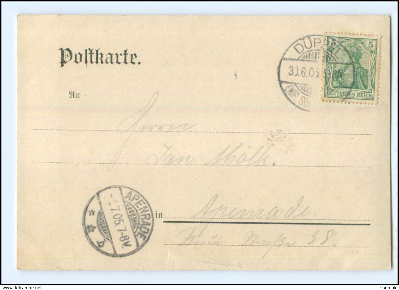 Y11967/ Nordschleswig Düppel AK 1905 - Nordschleswig