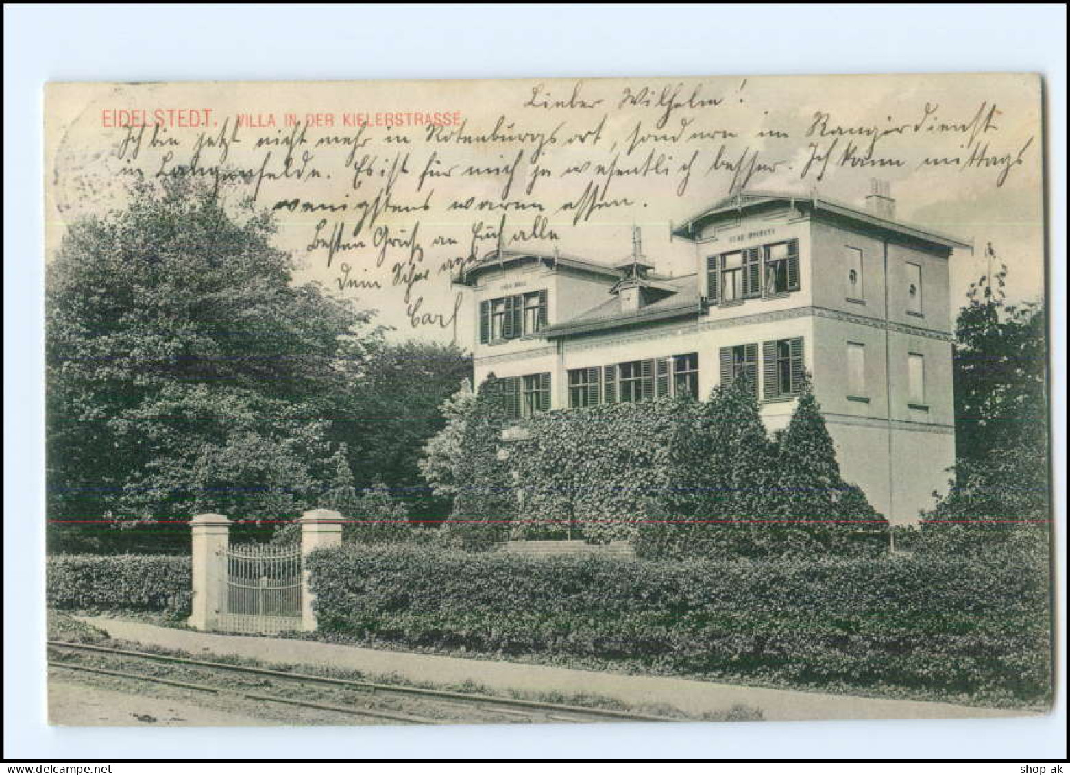 U6170/ Hamburg Eidelstedt Villa In Der Kieler-Straße 1908 AK - Eidelstedt