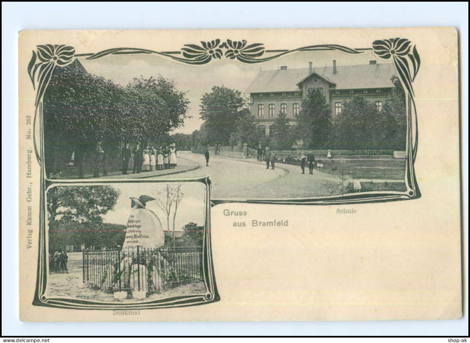 U6152/ Hamburg Gruß Aus Bramfeld Schule Denkmal Ca.1900 AK - Bramfeld