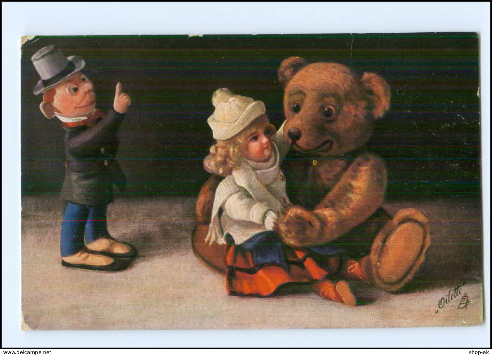 U5989/ Teddybär Und Puppen  Tuck`s AK 1910 Teddy  - Spielzeug & Spiele