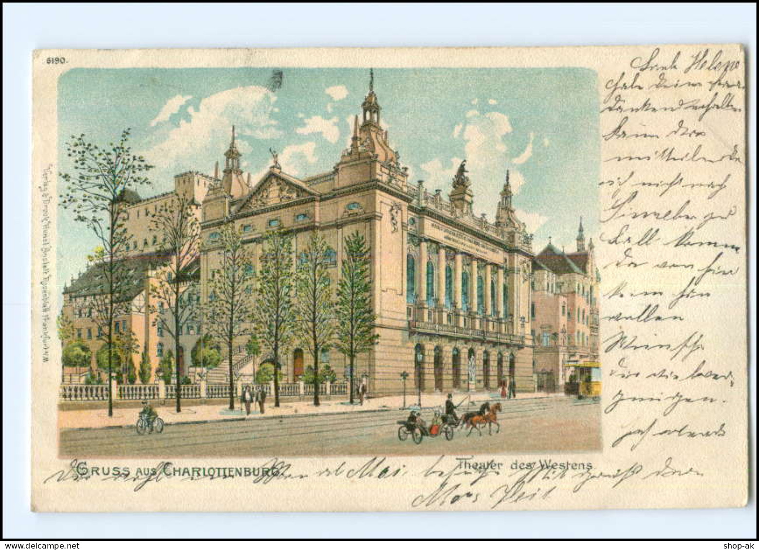 U5861/ Berlin Gruß Aus Charlottenburg Theater Des Westens 1904 Litho AK - Charlottenburg