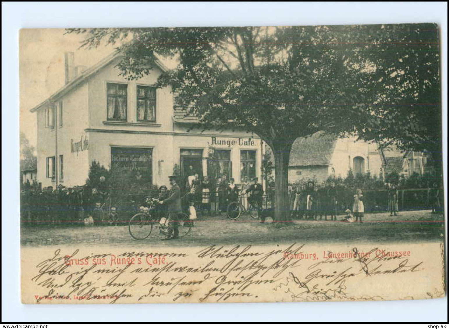 XX004582/ Hamburg Langenhorn  Runge`s Cafe  Lagenhorner Chaussee AK 1904 - Noord
