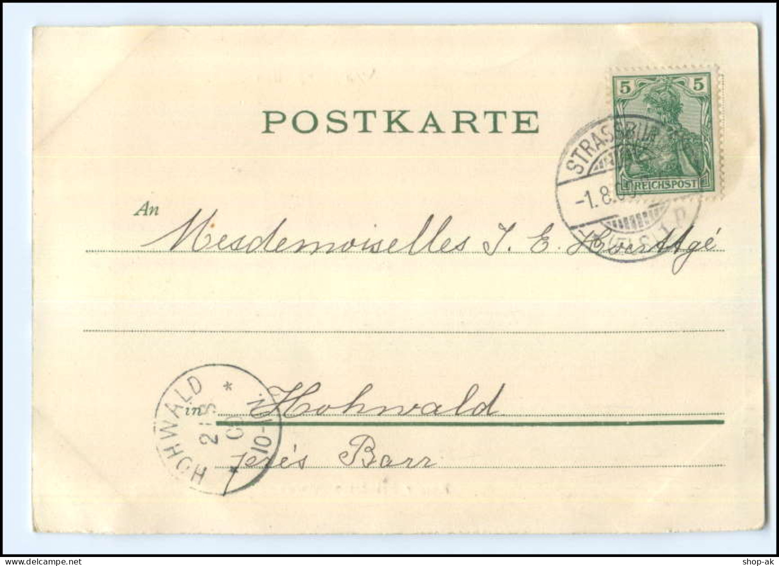 Y11654/ Straßburg  Kaiser Friedrich-Straße  Kutsche AK 1900 - Elsass