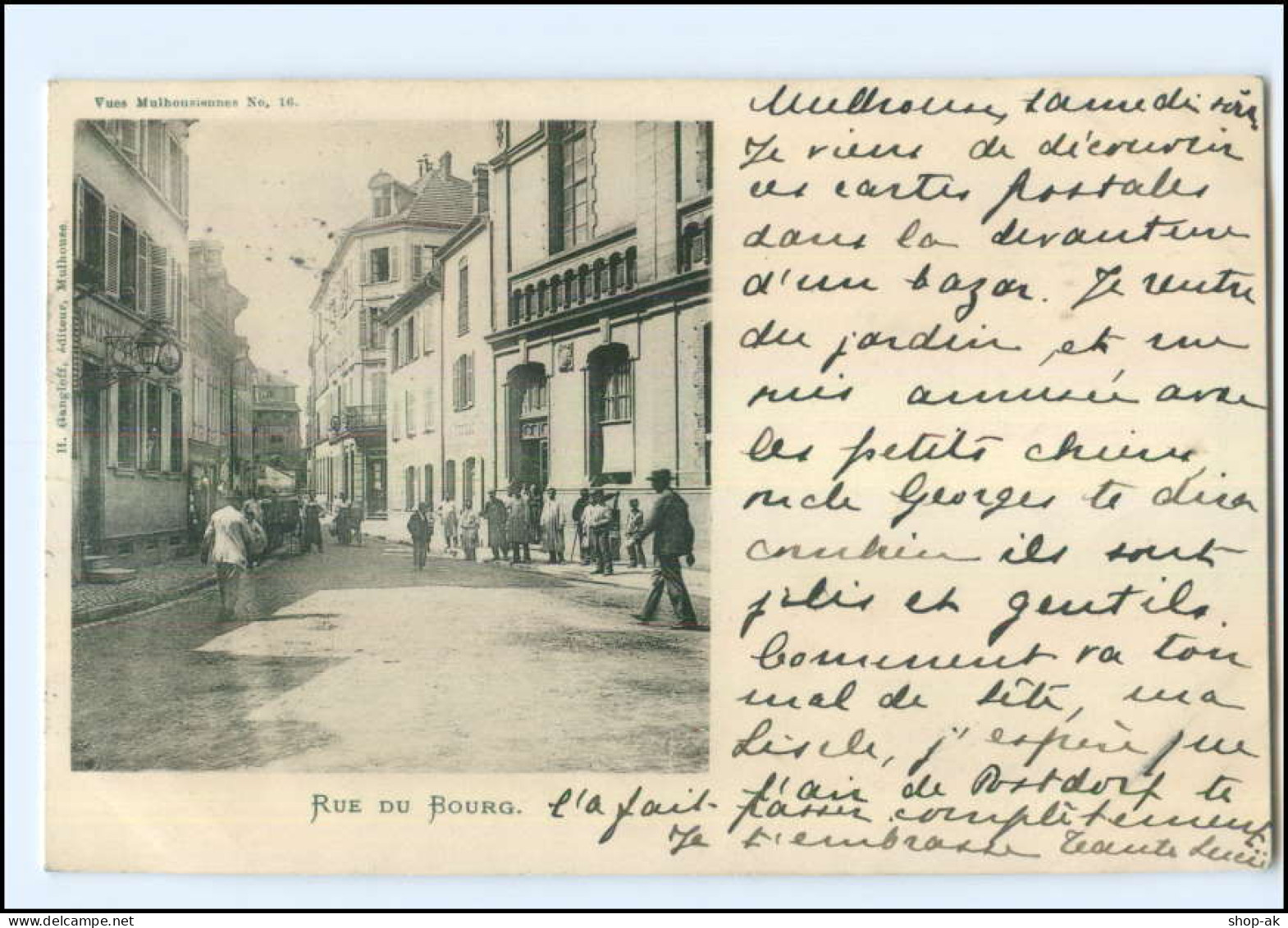 U5649/ Mülhausen Vue Mulhousinnes No. 16  Rue De Bourg AK 1900 - Elsass