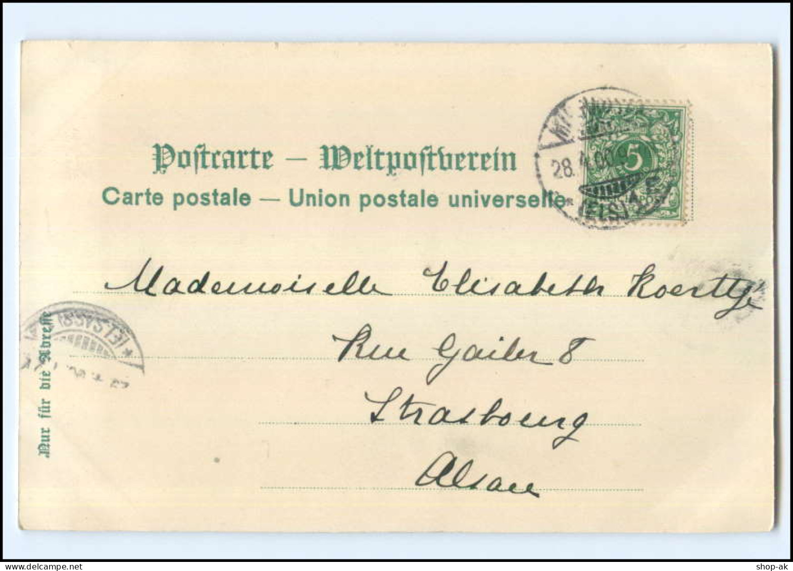 U5649/ Mülhausen Vue Mulhousinnes No. 16  Rue De Bourg AK 1900 - Elsass