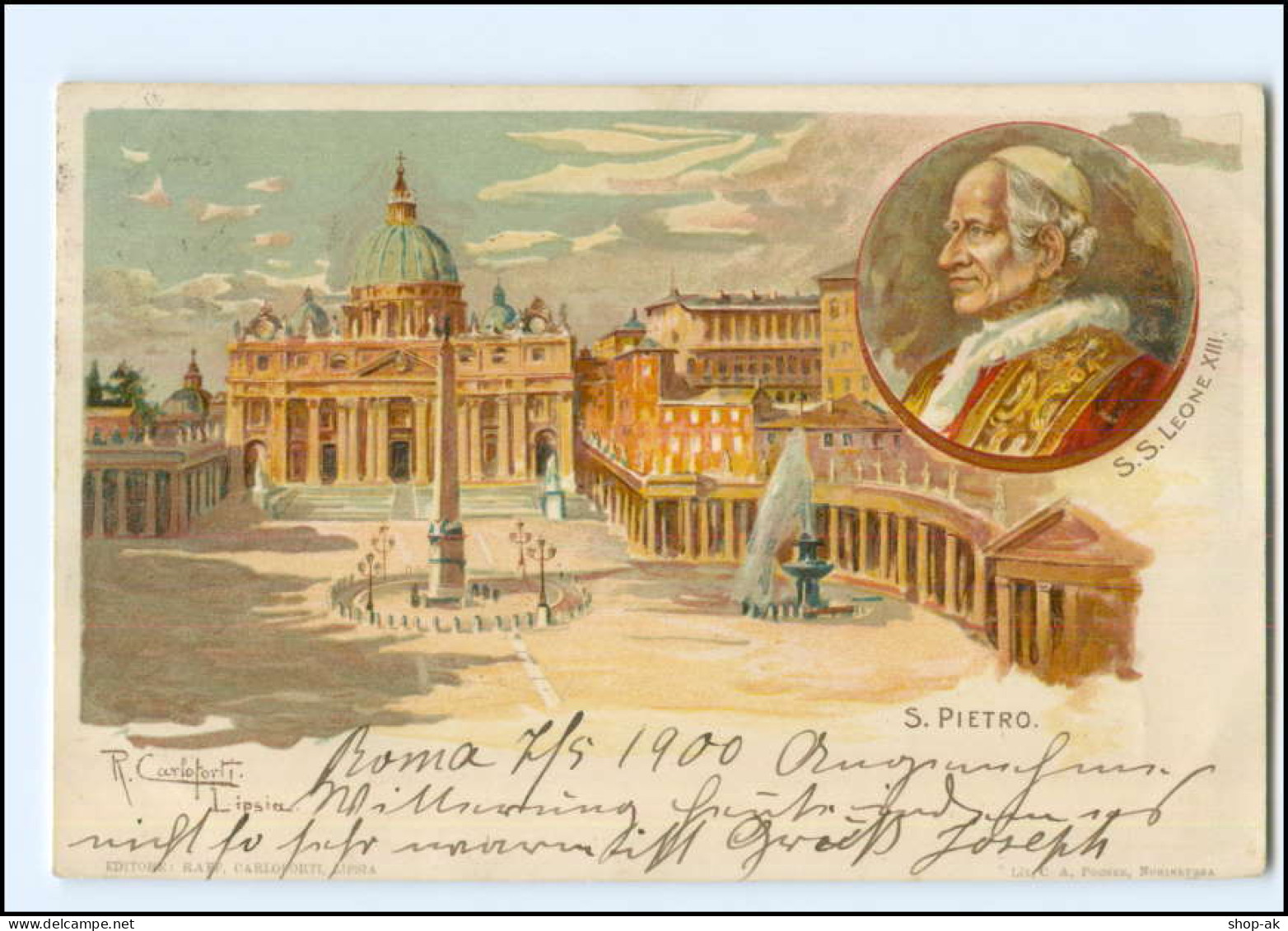 Y11625/ Vatikan Papst S. S. Leone XIII.   Litho AK 1900 - Vatican