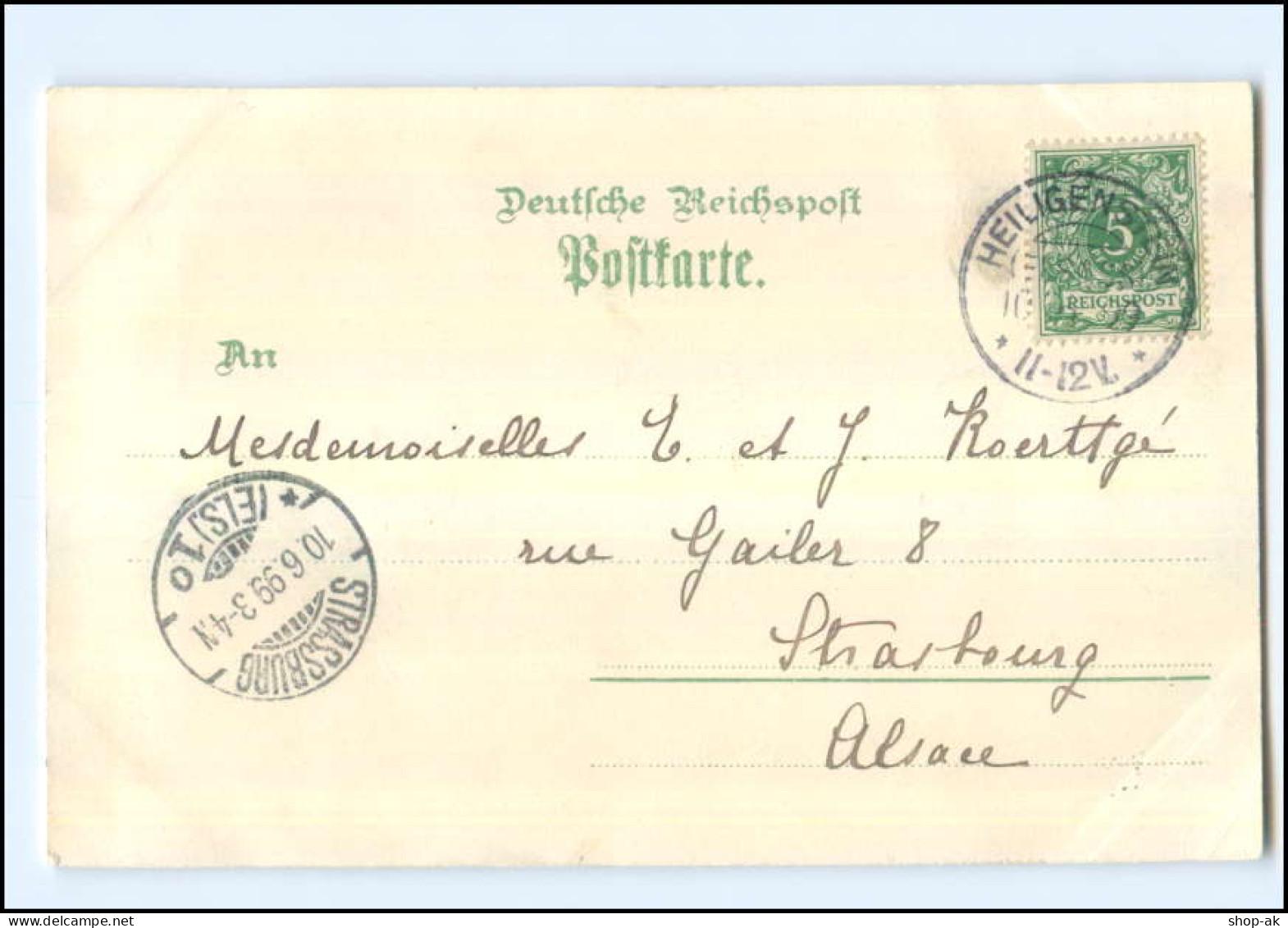 U5527/ Gruß Aus Heiligenstein Elsaß Litho AK 1899 - Elsass