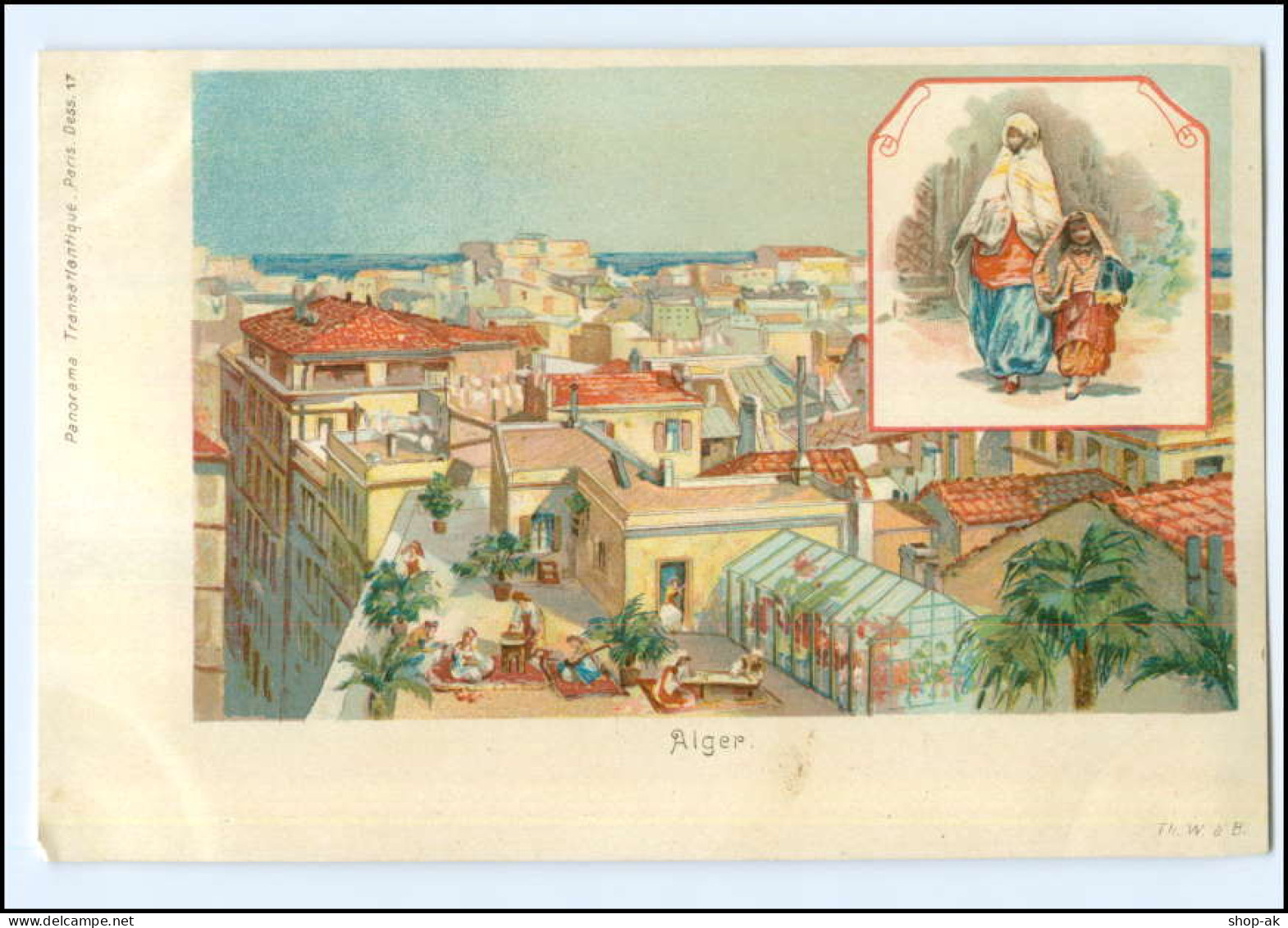 U5446/ Algier Alger Algerien Litho AK Ca.1900 - Zonder Classificatie