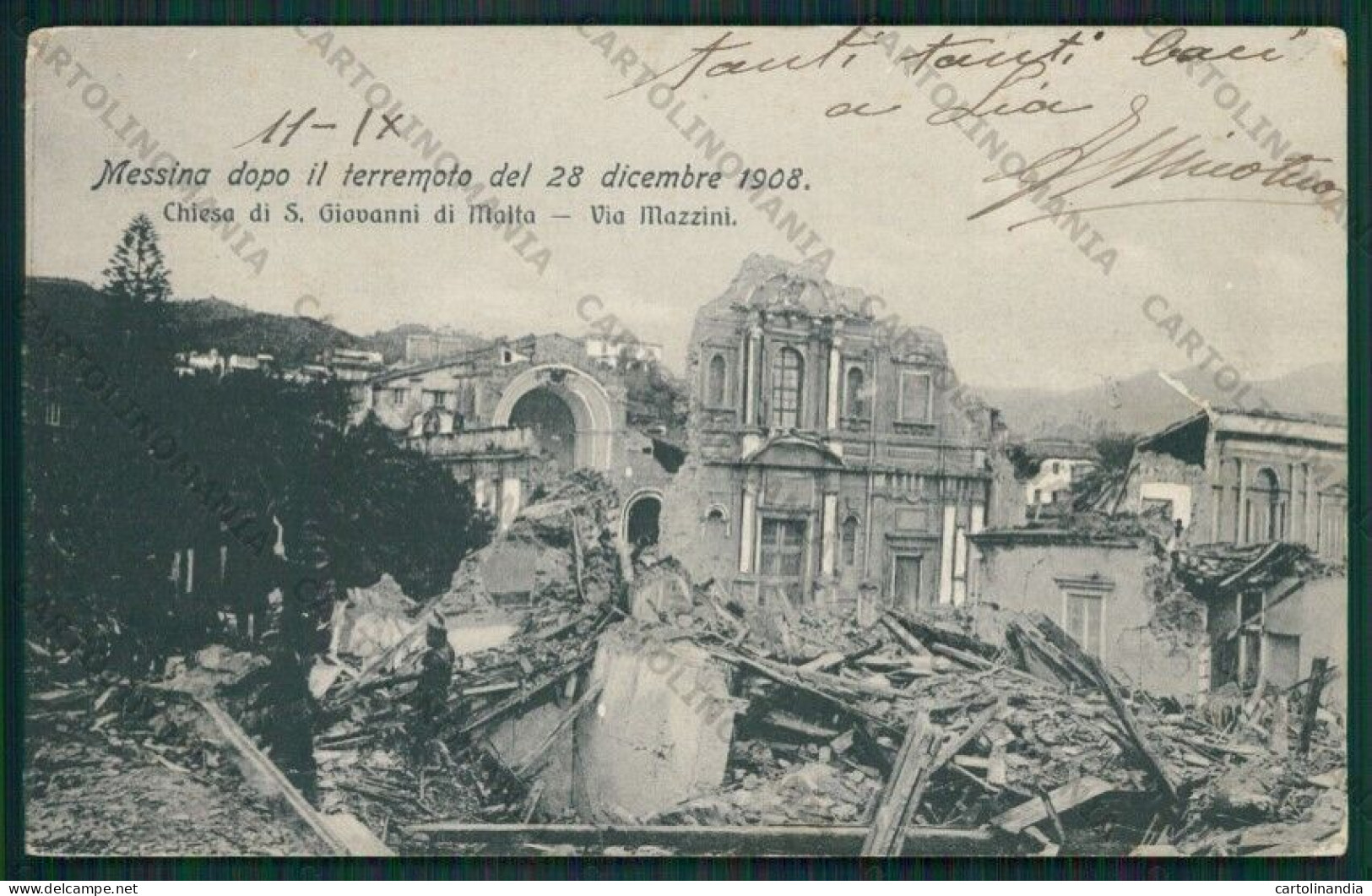 Messina Città Terremoto PIEGA Cartolina ZC5960 - Messina