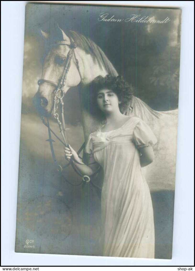 U5359/ Gudrun Hildebrandt Mit Pferd Foto AK 1909 - Pferde