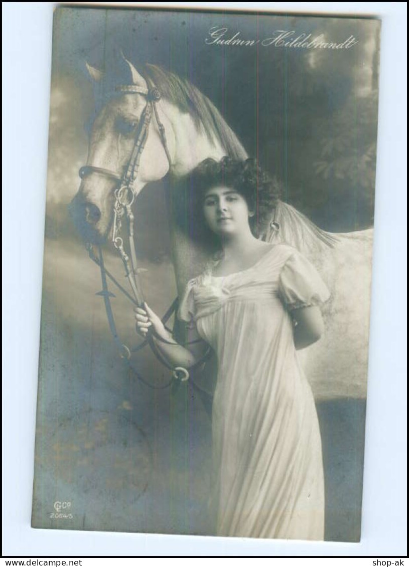 U5359/ Gudrun Hildebrandt Mit Pferd Foto AK 1909 - Chevaux