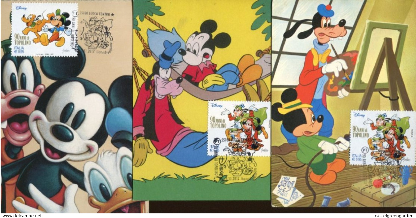 X0098 Italia, 3 Maximum Walt Disney, 2017 Postmark Of Lucca, Comics BD - Cómics