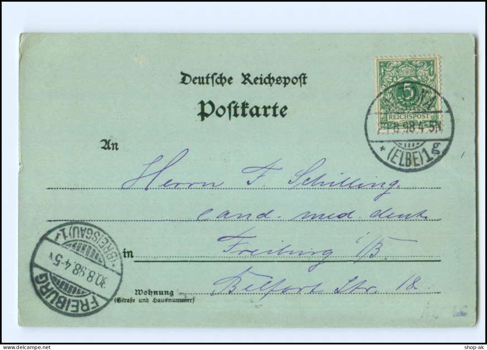 XX003274/ Gruß Aus Altona Hamburg  Eisenbahn-Direktion Mondschein AK 1898 - Altona