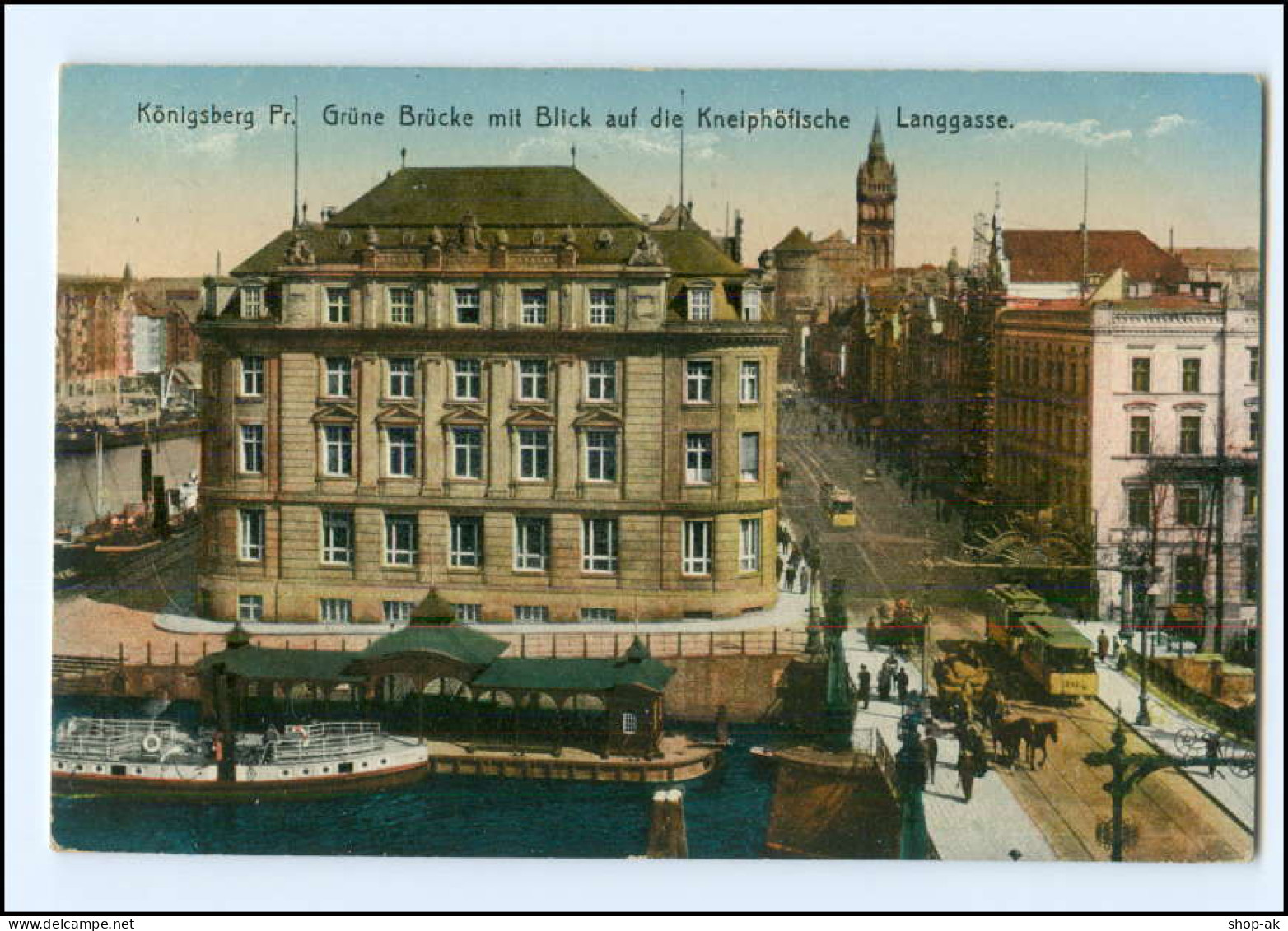 XX003106/ Königsberg Grüne Brücke Straßenbahn AK 1915 - Ostpreussen