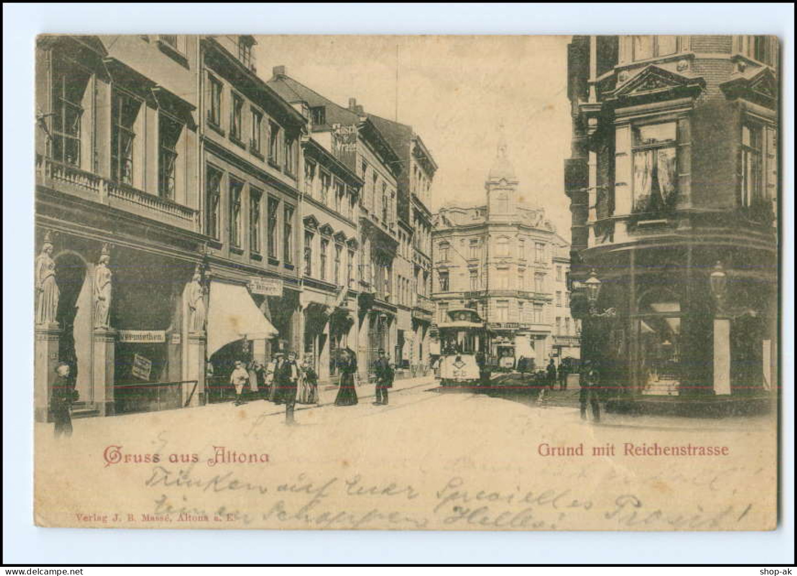 XX003021/ Hamburg  Altona Grund U. Reichenstraße Straßenbahn Ak 1899 - Altona