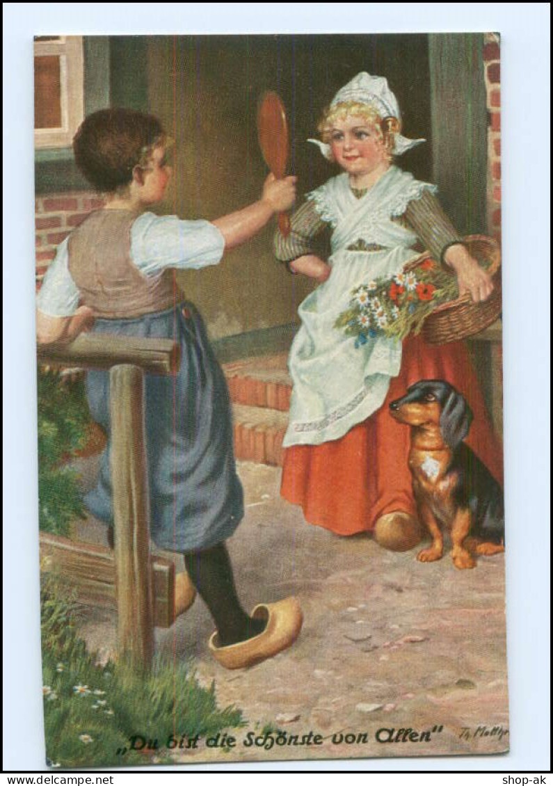 XX002892/ Kinder Und Dackel  Küsntler AK Ca.1912 - Dogs