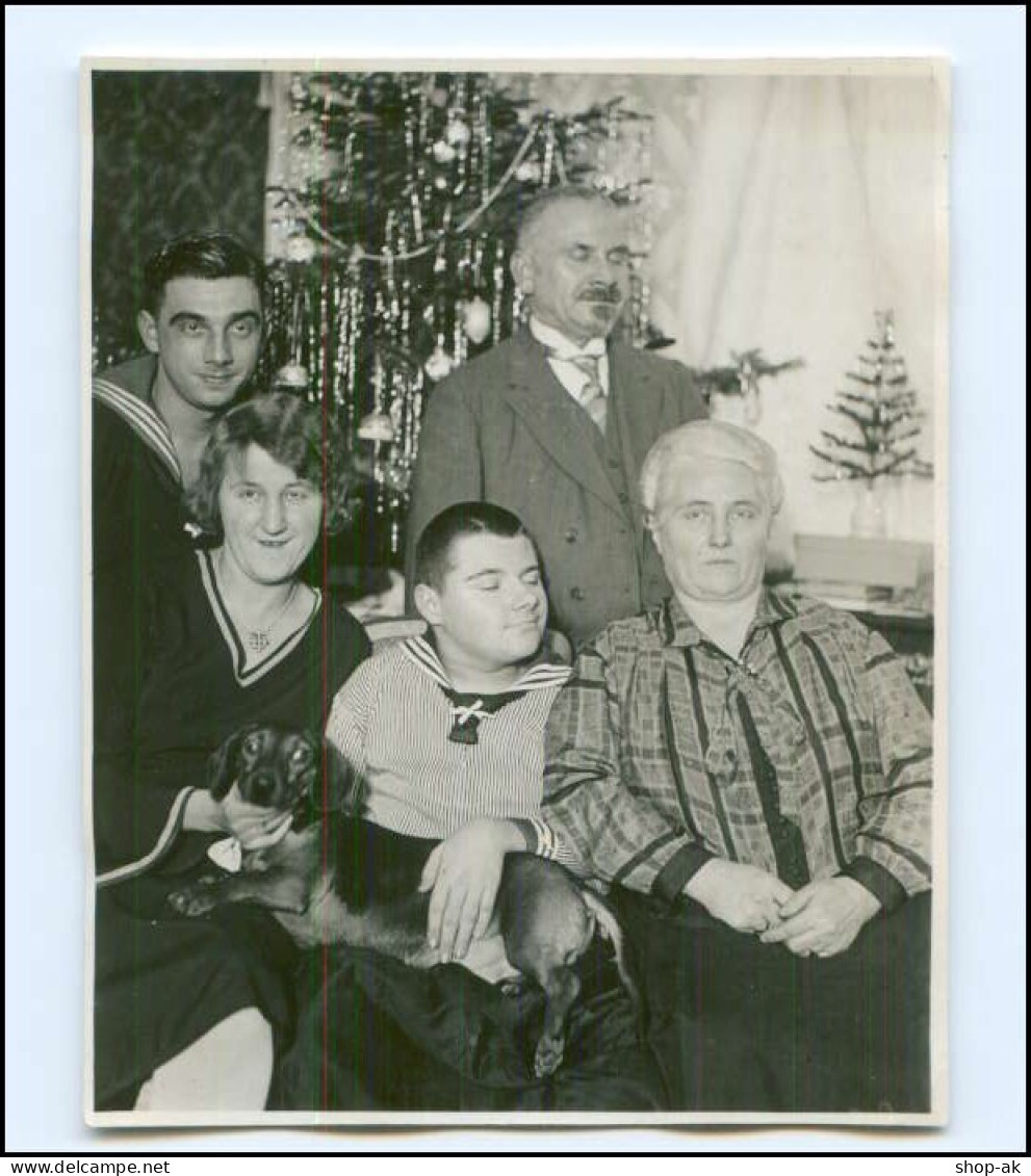 XX002846/ Weihnachten Familie Mit DackelPrivat Foto Ca.1930  - Dogs