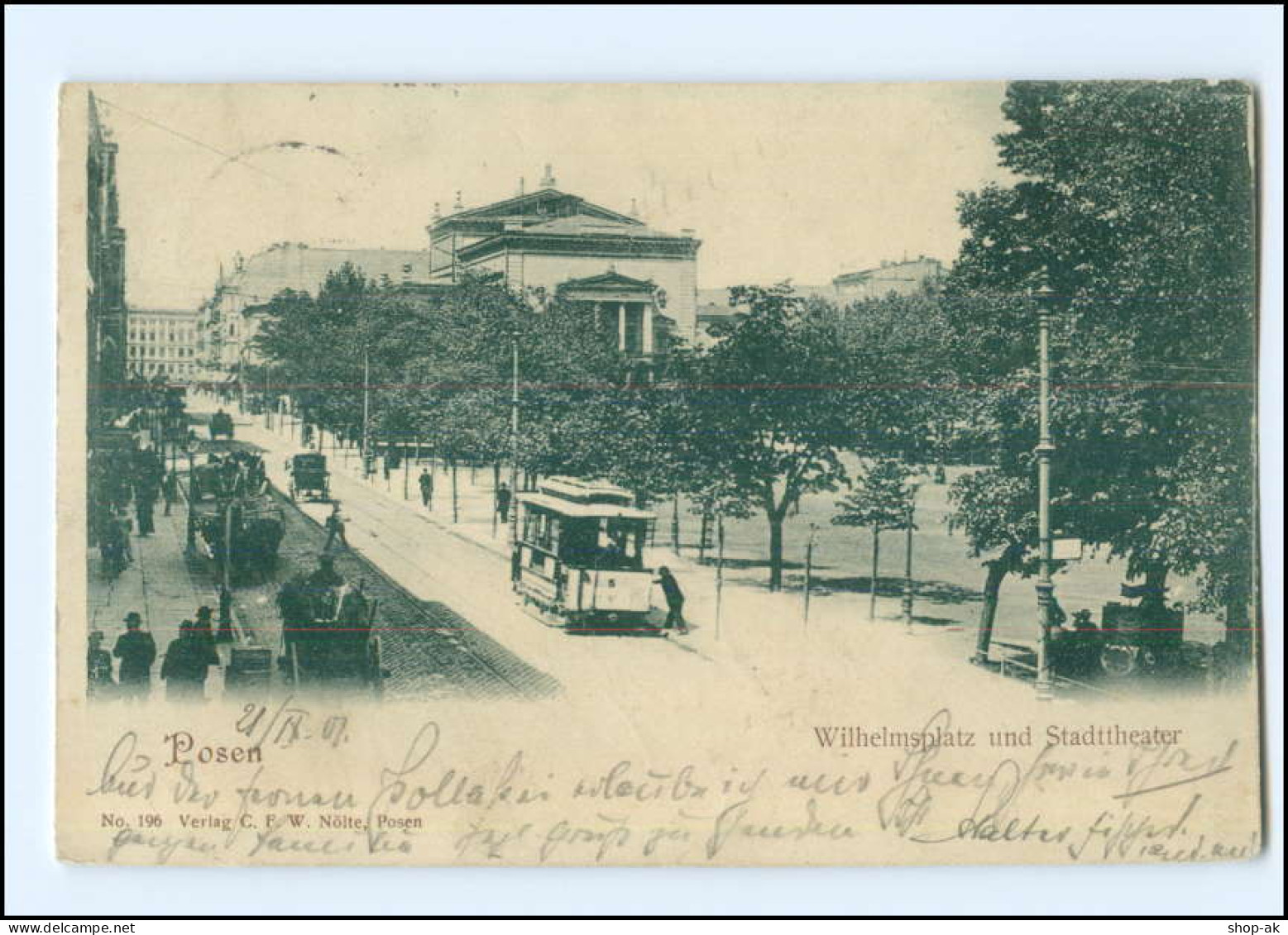 XX002751/ Posen Wilhelmsplatz Straßenbahn AK 1901 - Posen