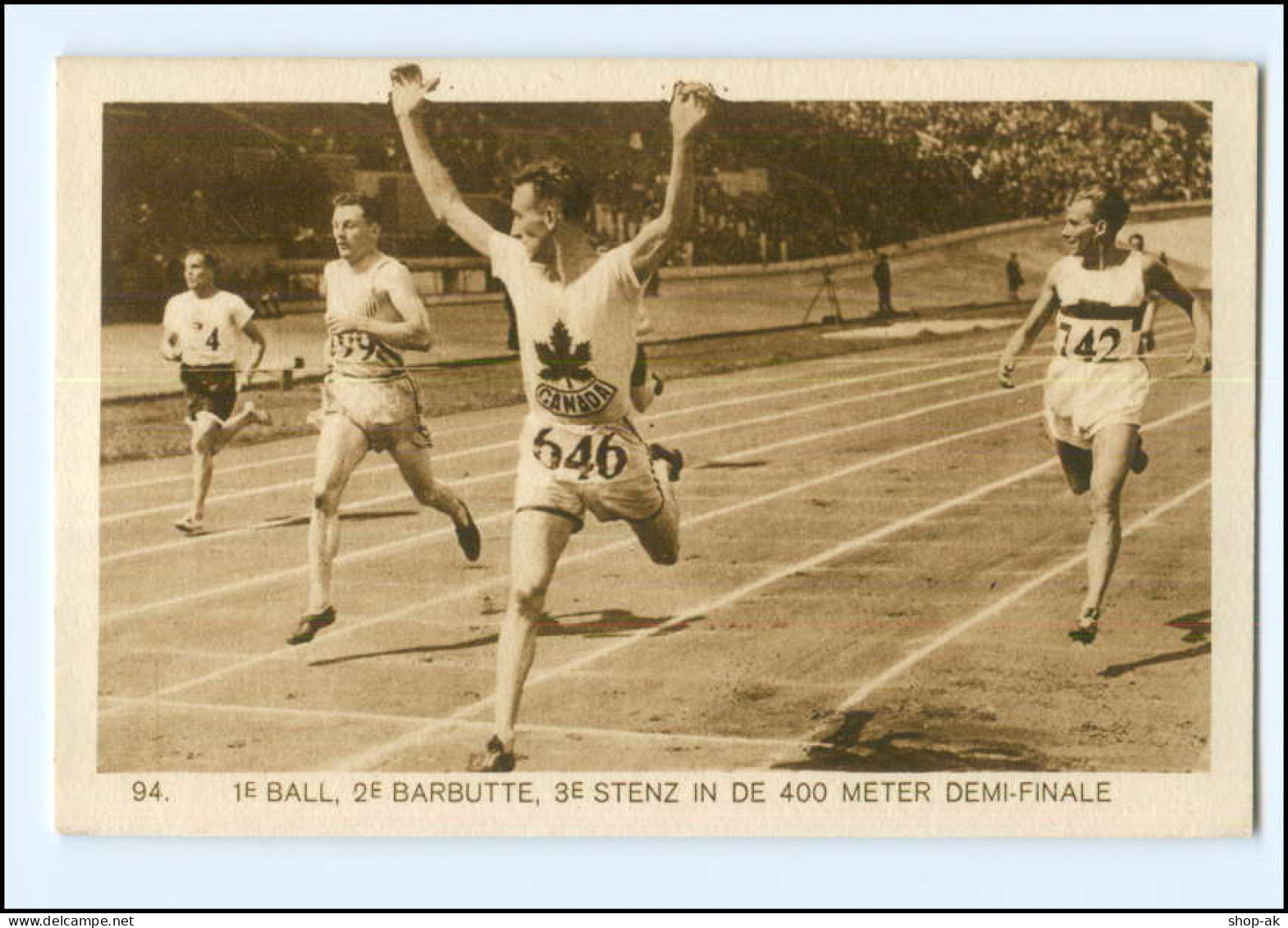 XX002156/ Olympiade 1928 Amsterdam 400-Meter Demi-Finale AK - Olympische Spelen