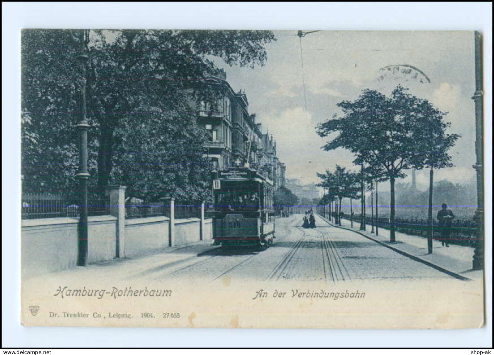 XX001896/ Hamburg Rotherbaum Straßenbahn  An Der Verbindungsbahn AK 1909 - Eimsbuettel