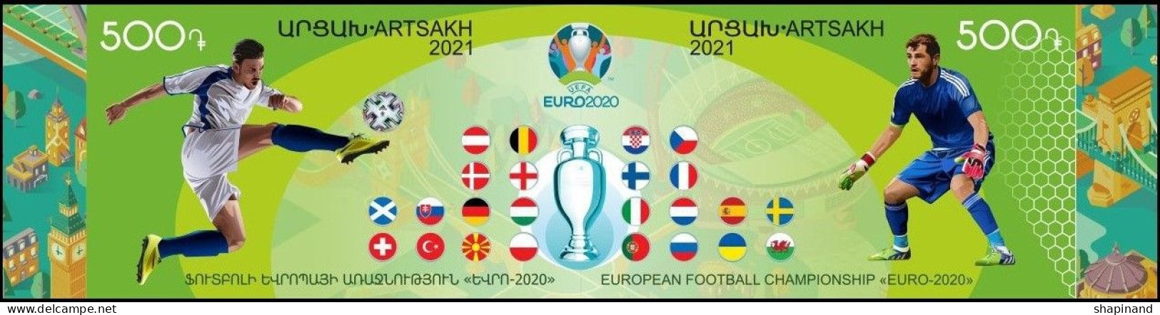 Artsakh 2021 "Campionatul European De Fotbal" 2v Zd Unperforated Quality:100% - Armenië