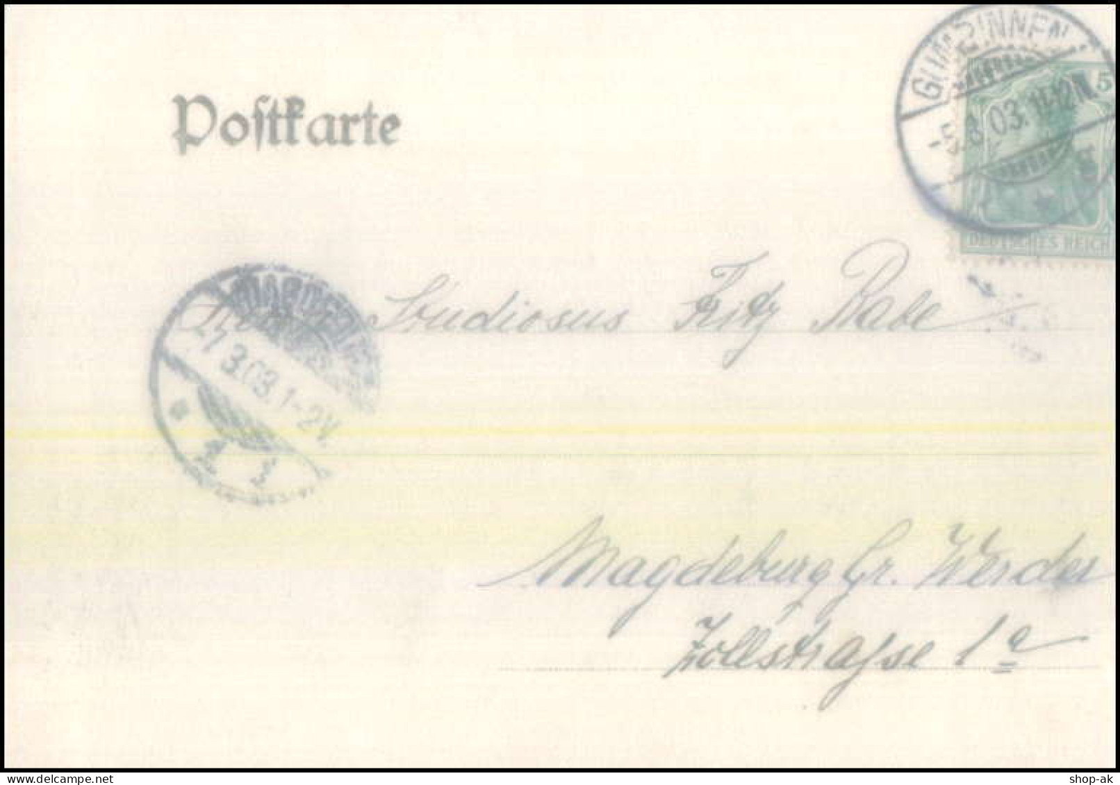 XX001493/ Gumbinnen Flußpartie AK 1903 Ostpreußen - Ostpreussen