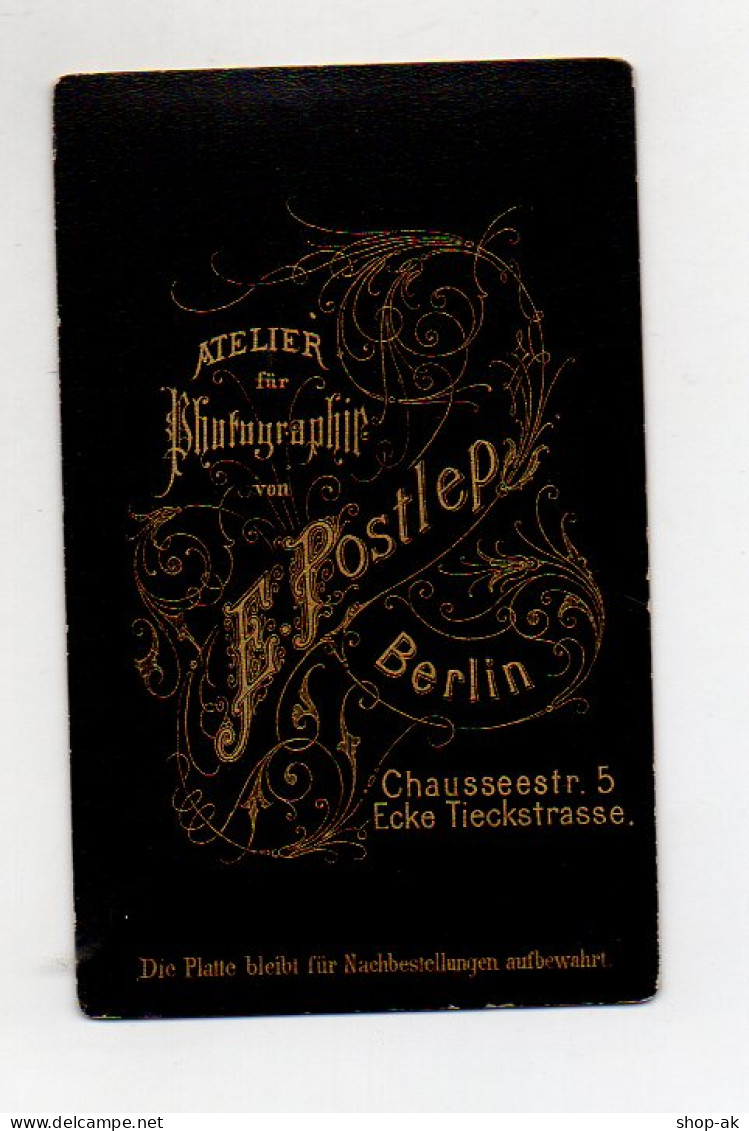 Y9909/ CDV Foto Soldat Militär  Atelier E. Postlep, Berlin  Ca.1900 - Otros & Sin Clasificación