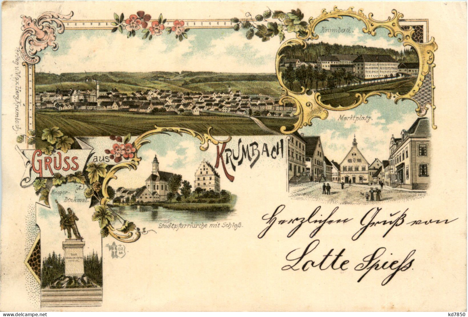 Gruss Aus Krumbach - Litho - Guenzburg