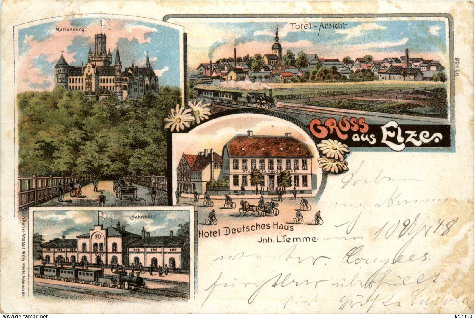 Gruss Aus Elze - Hotel Deutsches Haus - Litho - Hildesheim