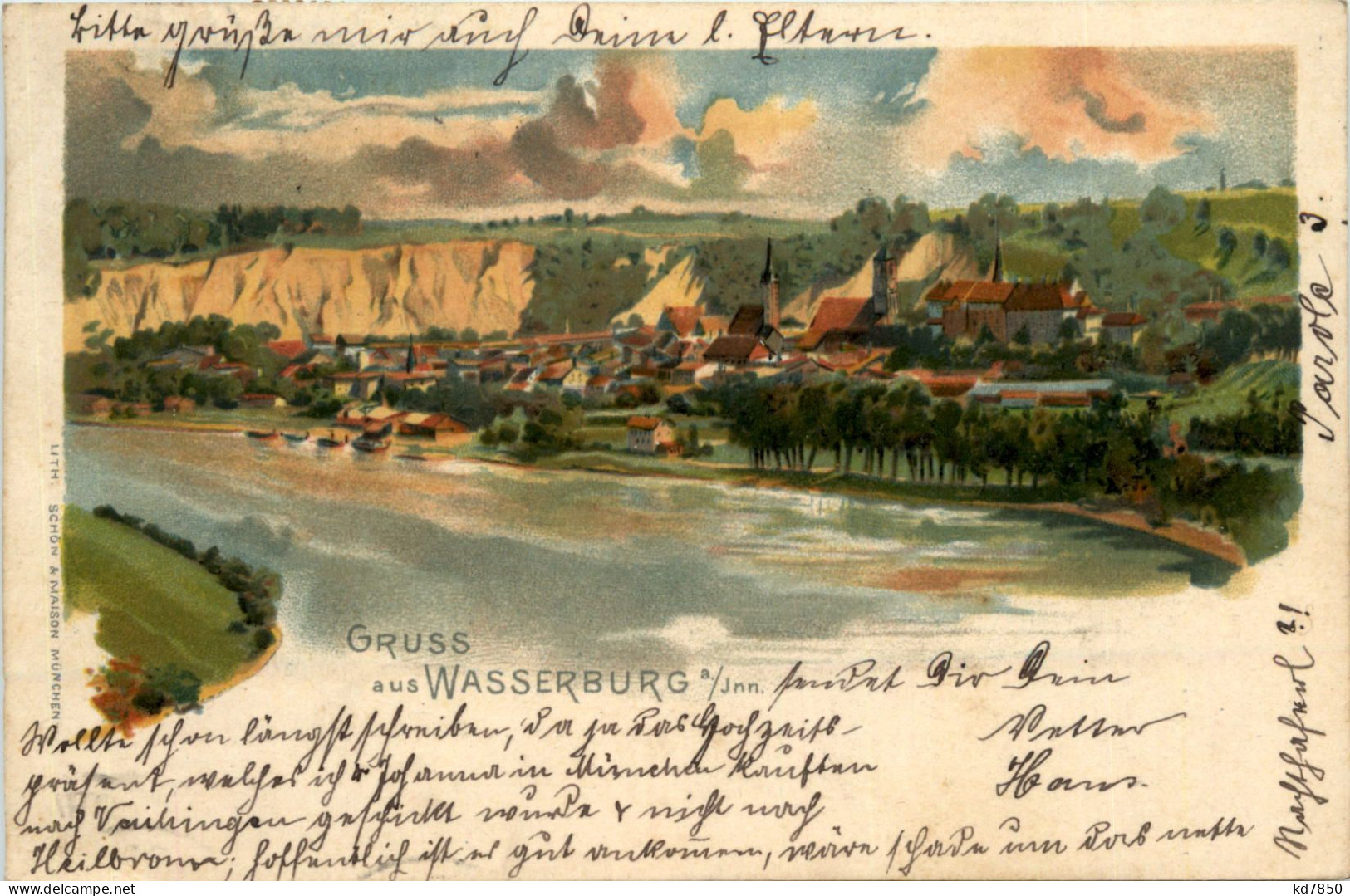 Gruss Aus Wasserburg Am Inn - Litho - Wasserburg A. Inn