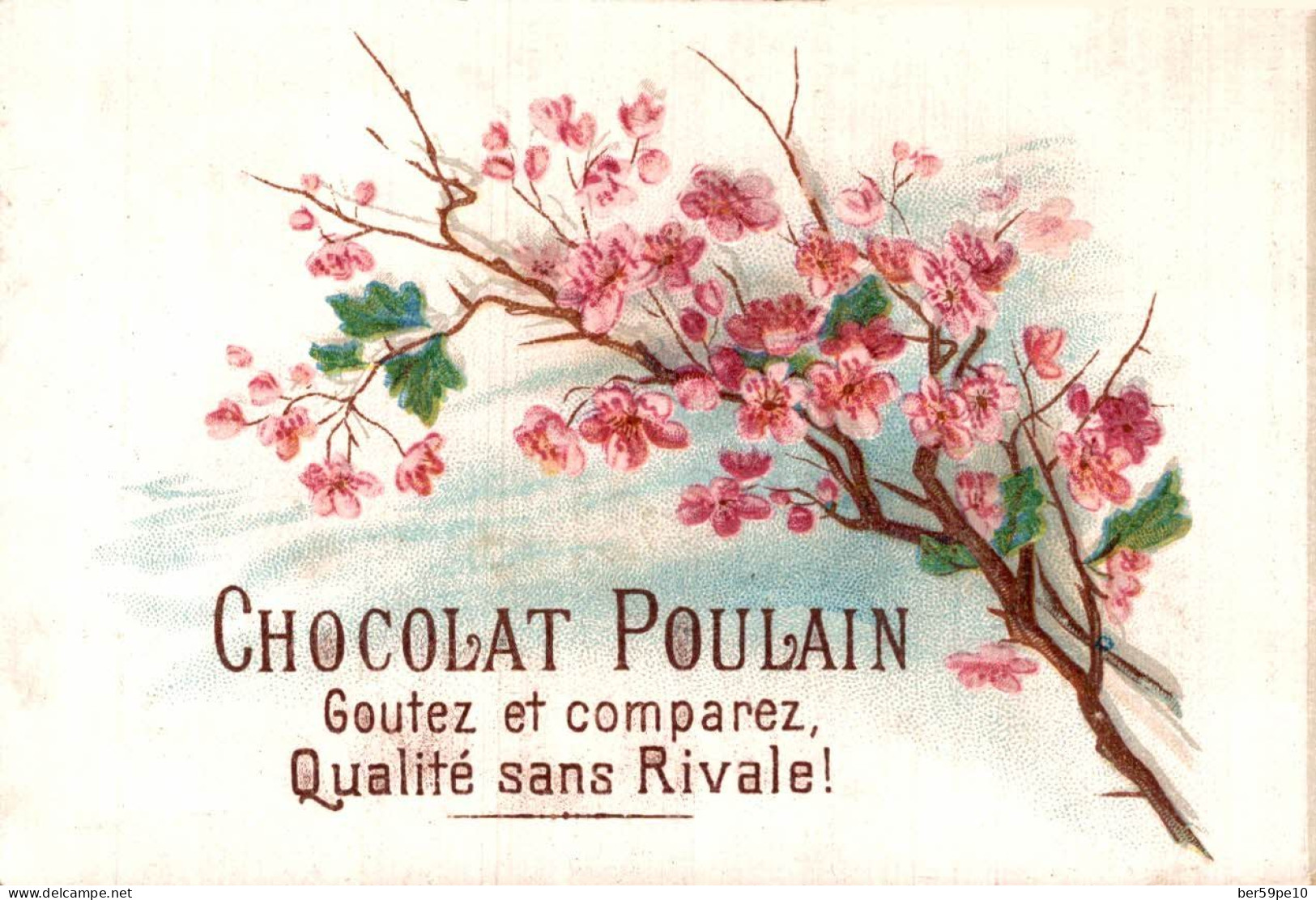 CHROMO GAUFRE CHOCOLAT POULAIN FLEURS DE CERISIER - Poulain