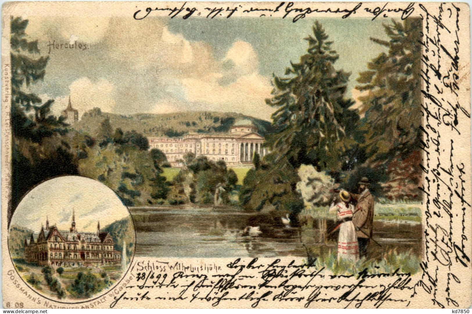 Kassel - Schloss Wilhelmshöhe - Litho - Kassel