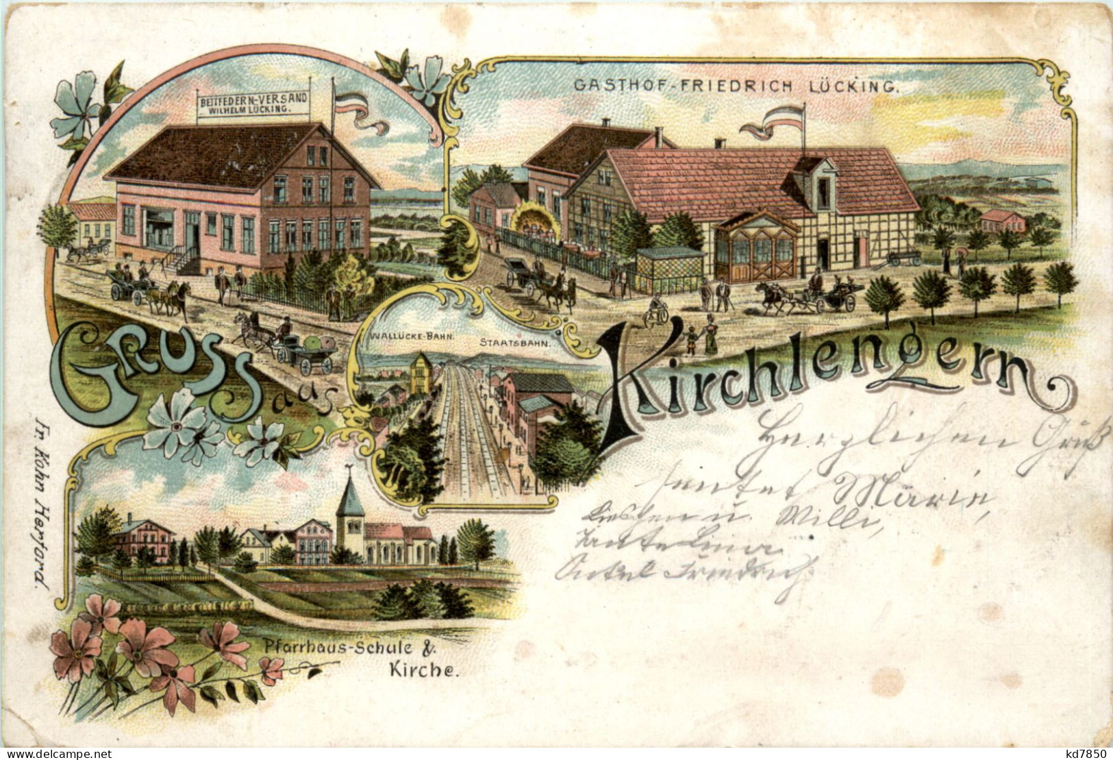 Gruss Aus Kirchlengern - Gasthof Friedrich Lücking - Litho - Herford