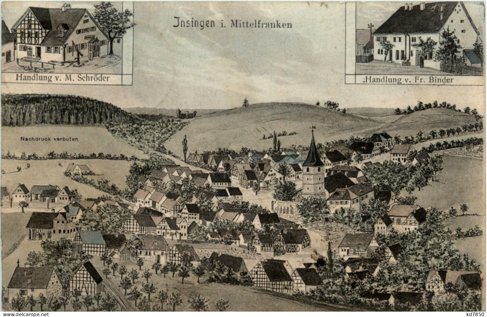 Insingen Im Mittelfranken Pernat Karte - Ansbach