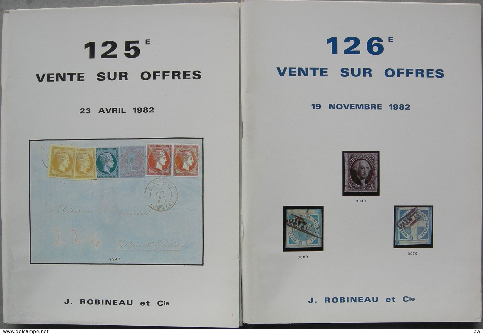 VENTES ROBINEAU 1982  2 Catalogues De Vente. - Catalogues For Auction Houses