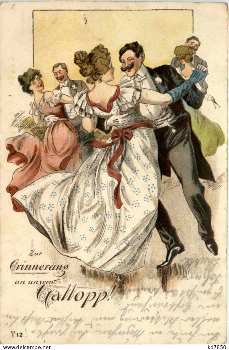 Zur Erinnerung An Unseren Galopp - Tanzen - Prägekarte - Dance