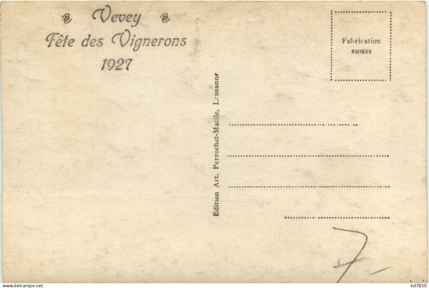 Vevey - Fete Des Vignerons 1927 - Vevey