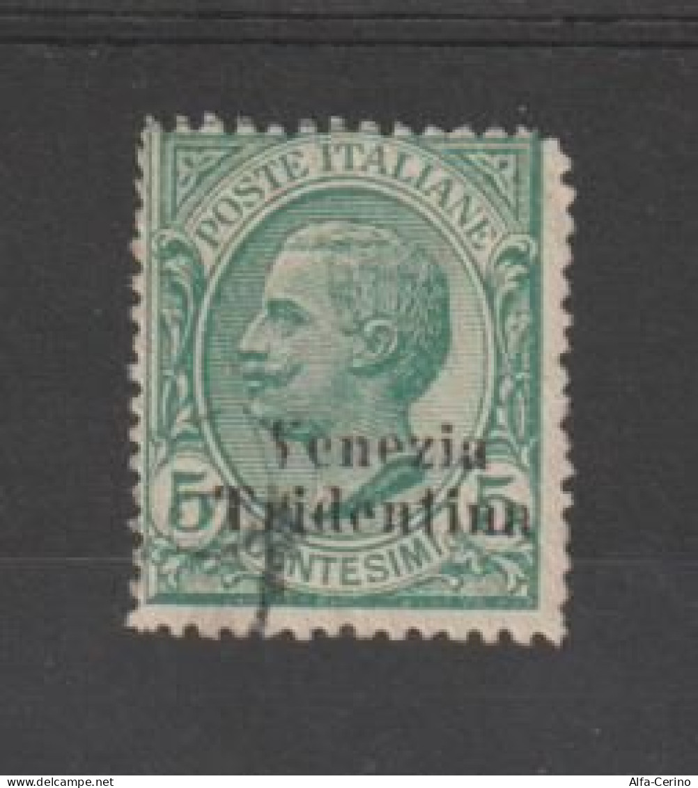 TRENTINO:  1918  SOPRASTAMPATO  -  5 C. VERDE  US. -  SASS. 21 - Trentino