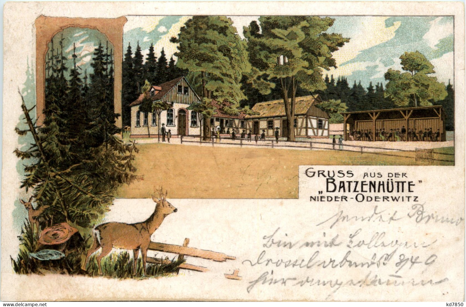 Gruss Aus Der Batzenhütte Nieder-Oderwitz - Litho - Görlitz