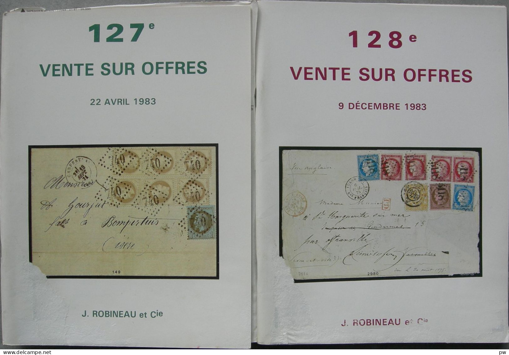 VENTES ROBINEAU 1983  2 Catalogues De Vente. - Catalogues For Auction Houses