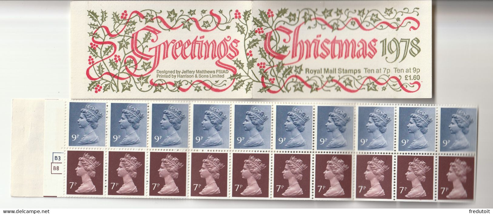 GRANDE BRETAGNE - CARNET - N°C734a-3 ** (1978) Noël - Markenheftchen