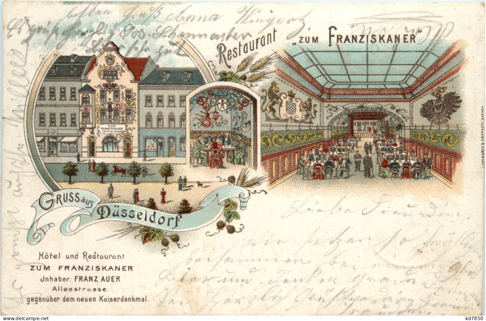 Gruss Aus Düsseldorf - Restaurant Zum Franziskaner - Litho - Duesseldorf