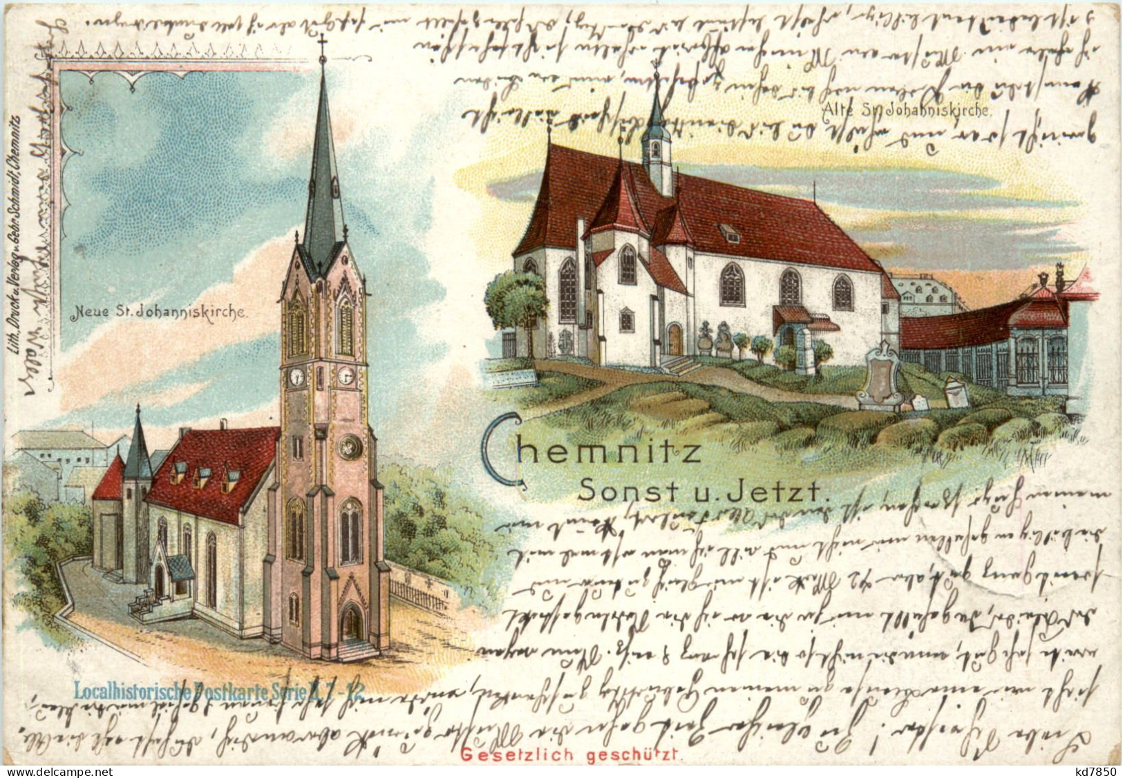 Chemnitz Sonst Und Jetzt - Litho - Chemnitz