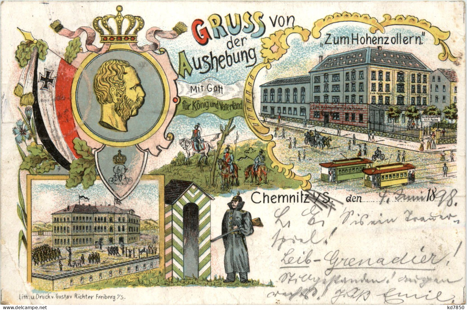 Chemnitz - Gruss Von Der Aushebung - Litho - Chemnitz